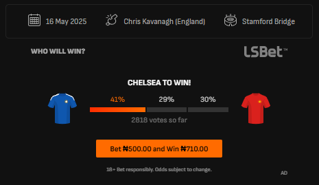 Chelsea vs Manchester United - Final Preview & Lineup Predictions - 16/05/2025 livescore prediction in picture