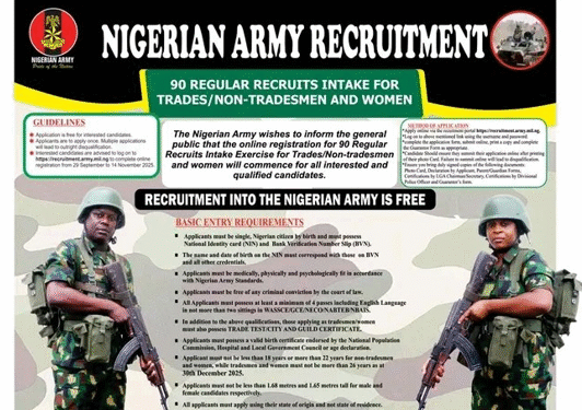 nigerian army recruitment 2025